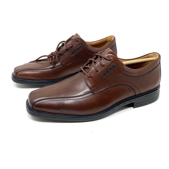 Clarks Un Kenneth Way Brown Leather Oxford - Picture 2 of 10